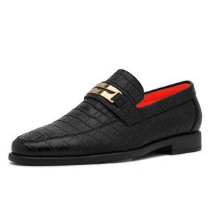 The Caprio C Black TAYNO Croco Bit Loafer